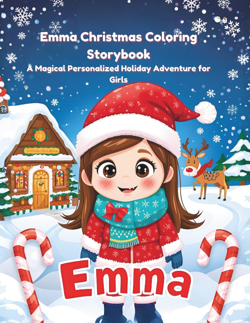 Emma Christmas Coloring Storybook: A Magical Personalized Holiday Adventure for Girls (My Very Own Christmas Book)