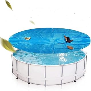 HOUKAI Aquecedores de piscina para piscinas internas, (azul) aquecedores de piscina redondos de 1,2 m – para piscina mantém as folhas de fora cobertura de piscina redonda conjunto rápido, cobertor solar de piscina