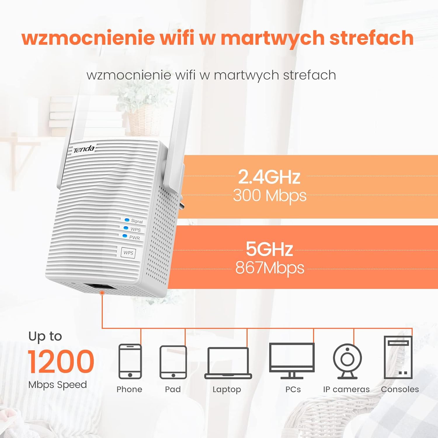 Tenda WiFi 6 Extender AX3000 (A18-AC1200)