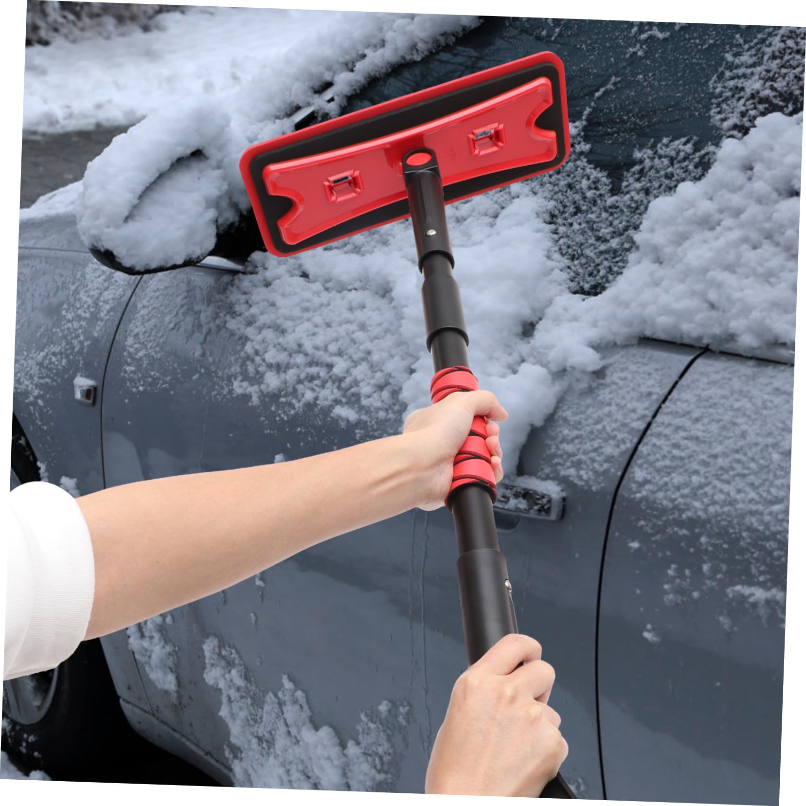 NOLITOY Eiskratzer für Autos Schneebesen und Ausziehbare Schneebürste Winterreinigungswerkzeuge für Windschutzscheiben EIS und Schneeentfernung für Lkws und Autos