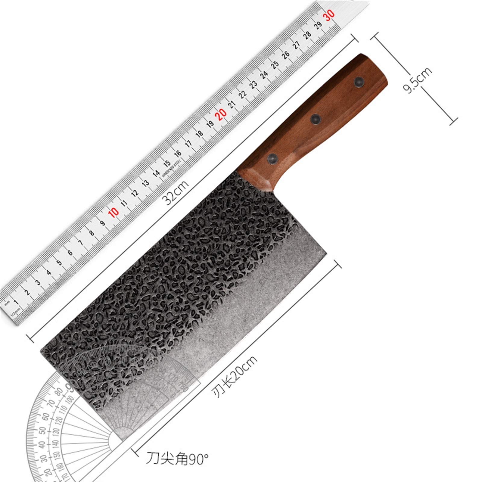 Couteaux de cuisine forgés Chef Boucher Couteau 7Cr17 440c Fait main en acier inoxydable à hautes couteaux à découper couteau