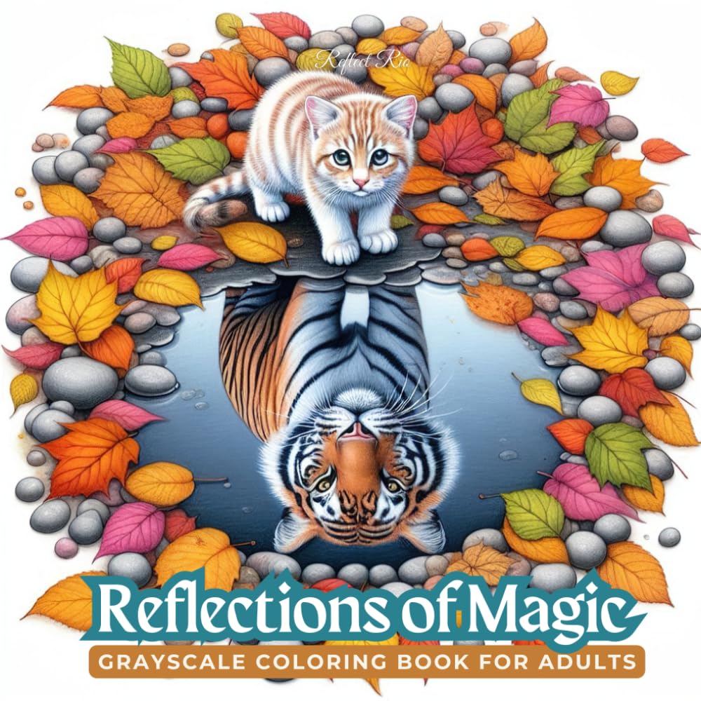 Reflections of Magic: Adorable Beings and Their Mysterious Shadows – A Grayscale Coloring Book for Relaxation (Magical World Inside A Little Thing)