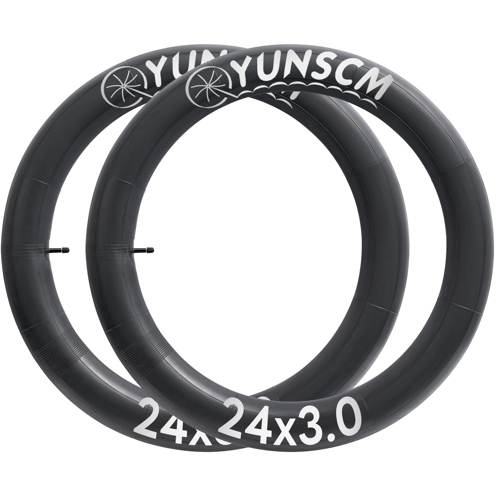 YunSCM 2-PCS 76/89-507 24 inch Bike inner tube 24x3.0 24x3.5 AV32mm Schrader Valve Compatible with 24x3.0/3.5 Road/MTB Bike Tyre Tubes