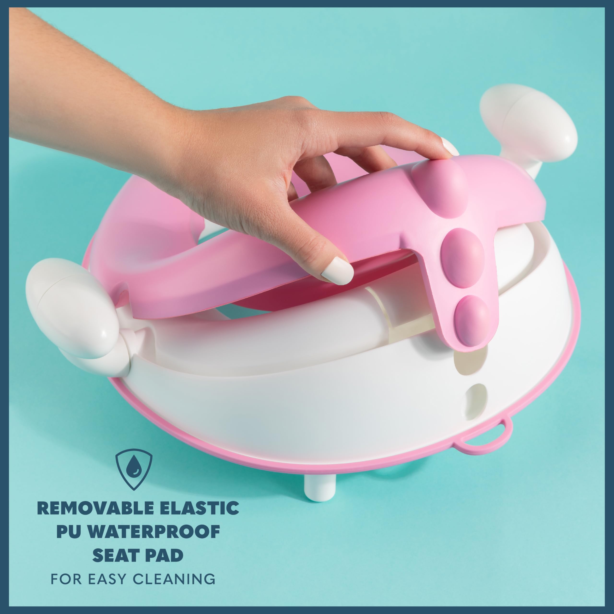 Todays Kids Asiento de inodoro antideslizante para entrenamiento de bebés para niños pequeños, cojín cómodo y suave, asas de agarre seguro, diseño de protección contra salpicaduras, accesorio para