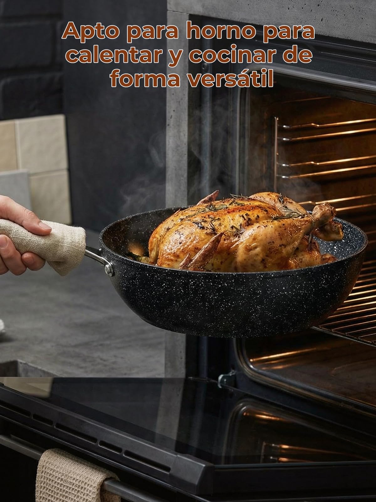 FOHERE Juego de Ollas y Sartenes Cocina Cerámicas Antiadherentes 17 Piezas | Batería de Cocina Aluminio, Apto para Inducción, Horno y Lavavajillas