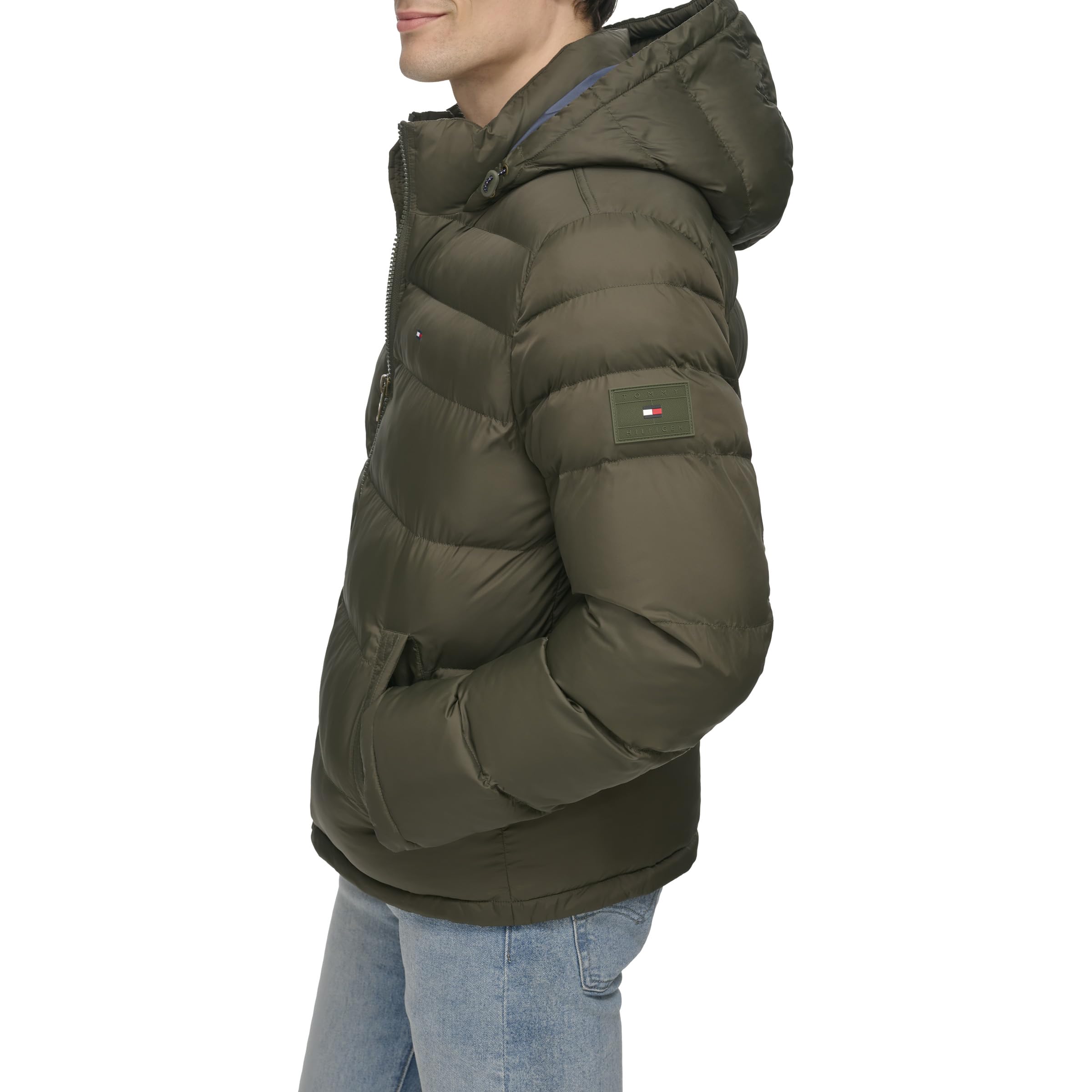 Tommy Hilfiger Men's Hooded Puffer Jacket Abrigo alternativo al plumón Hombre