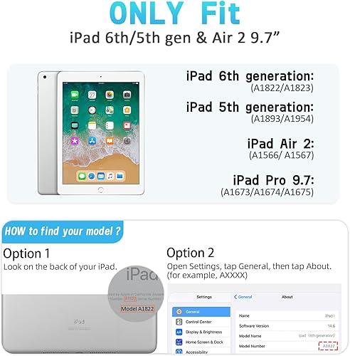 Miniatura 2 de AVAWO funda para iPad 9.7" 2017, para niños., Azul