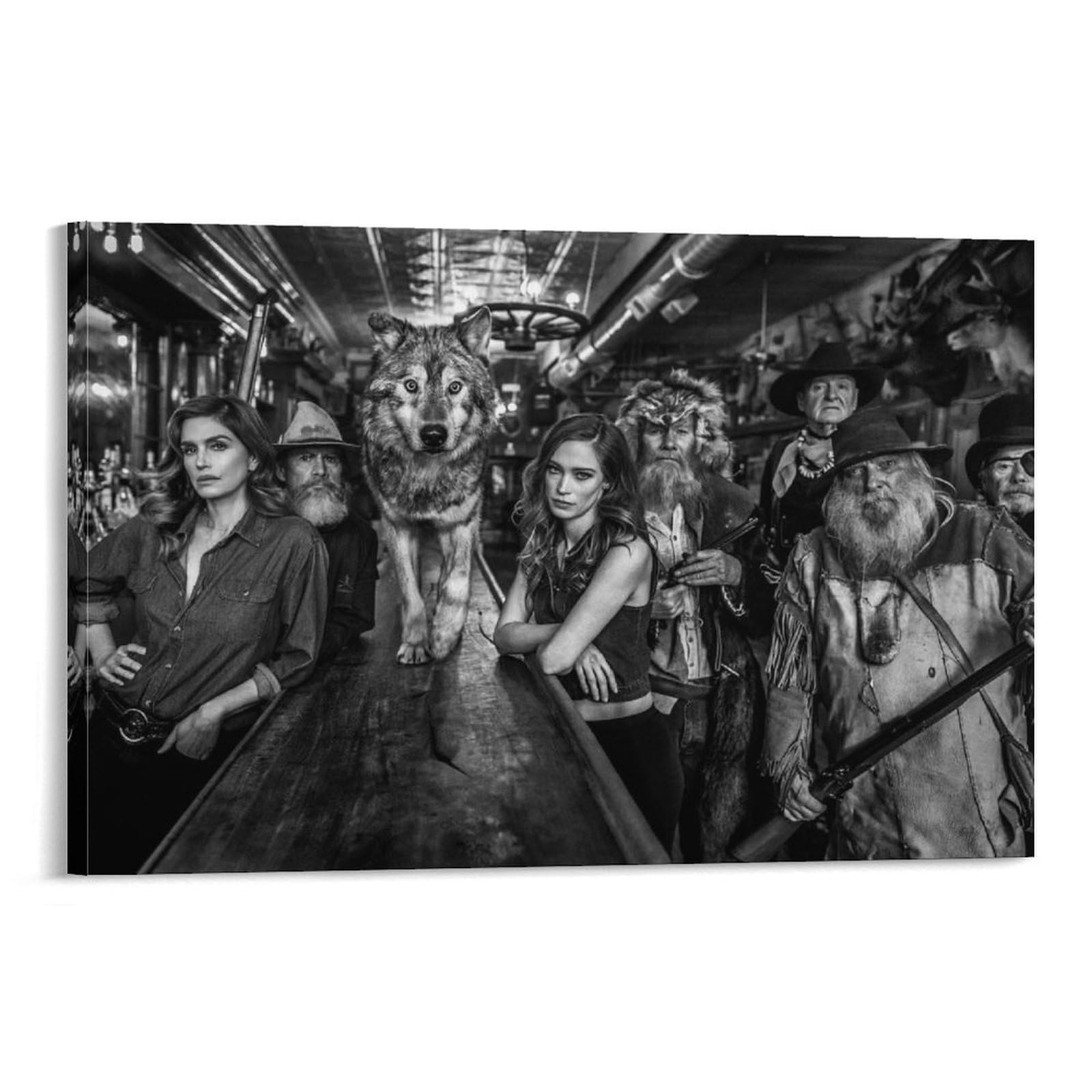 David Yarrow-The Unusual Suspects-wildlife Black And White Art Poster Wall Art Poster Prints Home Decor Picture Canvas Painting Po