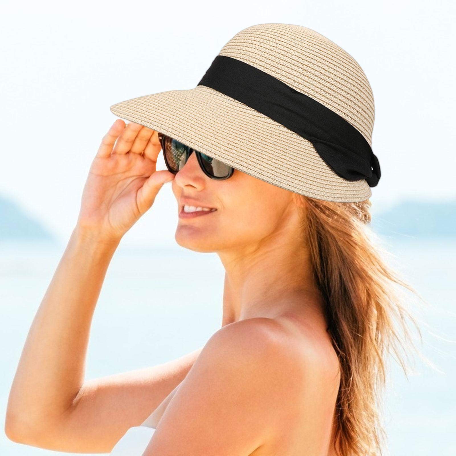 Chapeau De Paille Femme Femmes Chapeau De Soleil, Pliable Chapeau De