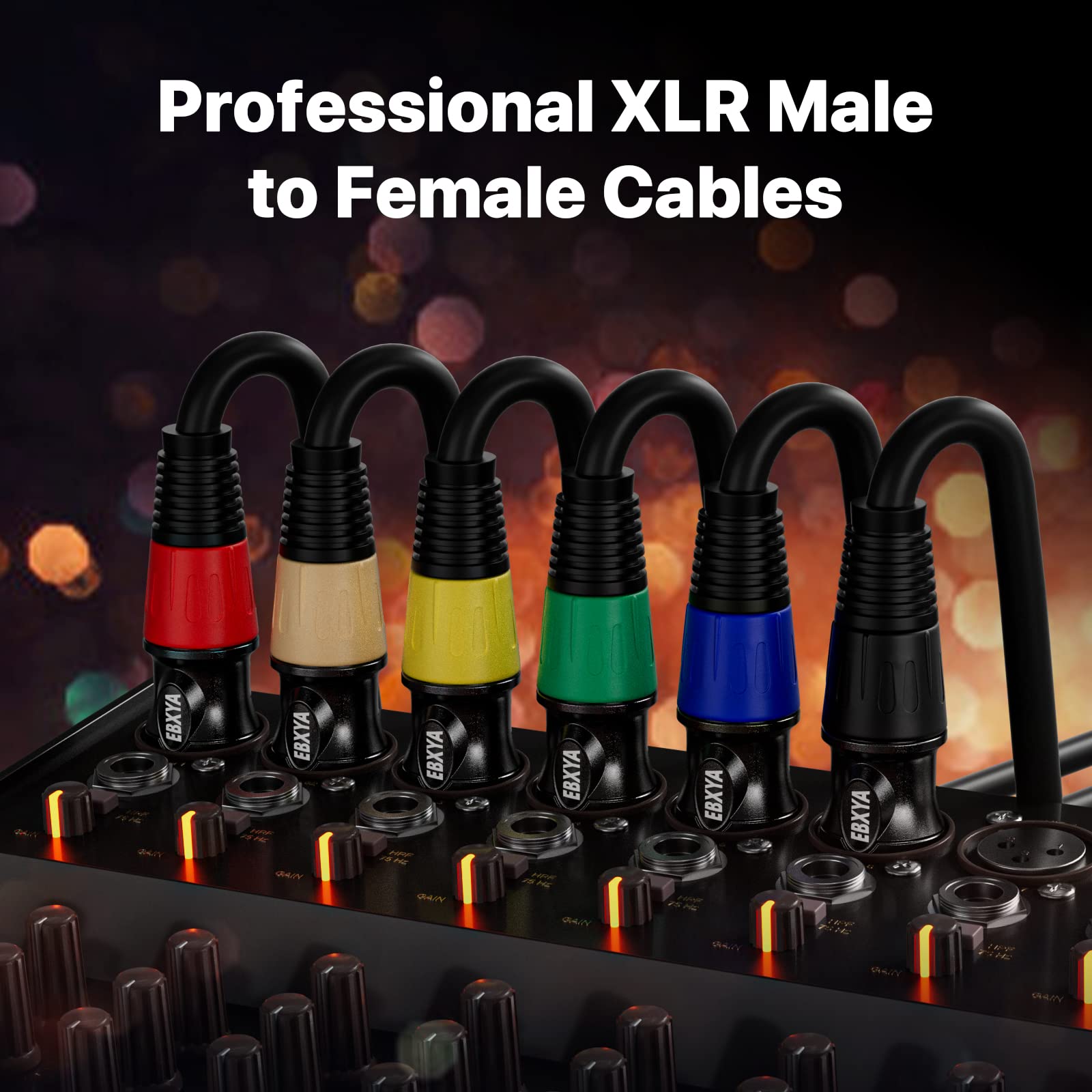 EBXYA Cable XLR a XLR 5M 2 Piezas 3-Pin Bal. Micrófono para Mixers Podcast DMX