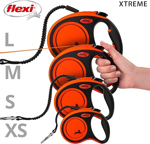Miniatura 6 de Flexi Xtreme - Correa retráctil para perros de hasta 15 libras, color naranja y negro, extra pequeña, de 9.8 ft, para perros de hasta 15 libras, 33