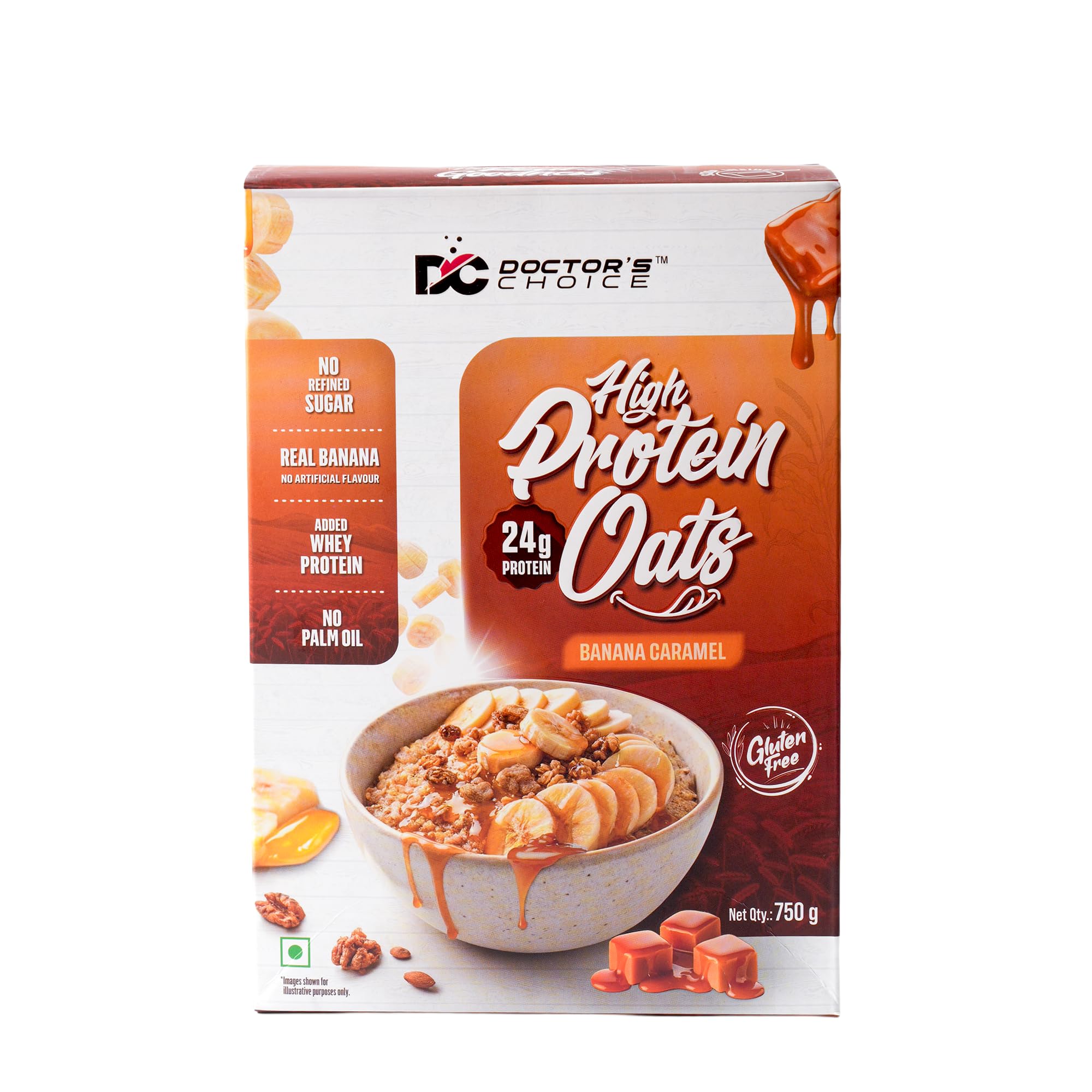 DC DOCTORS CHOICE High Protein Oats Banana Caramel Flavour 750g | 24g Protein | Made with Real Bananas | No Refined Sugar | Healthy Instant Oatmeal Breakfast | High Fiber Oats Box-picture-19