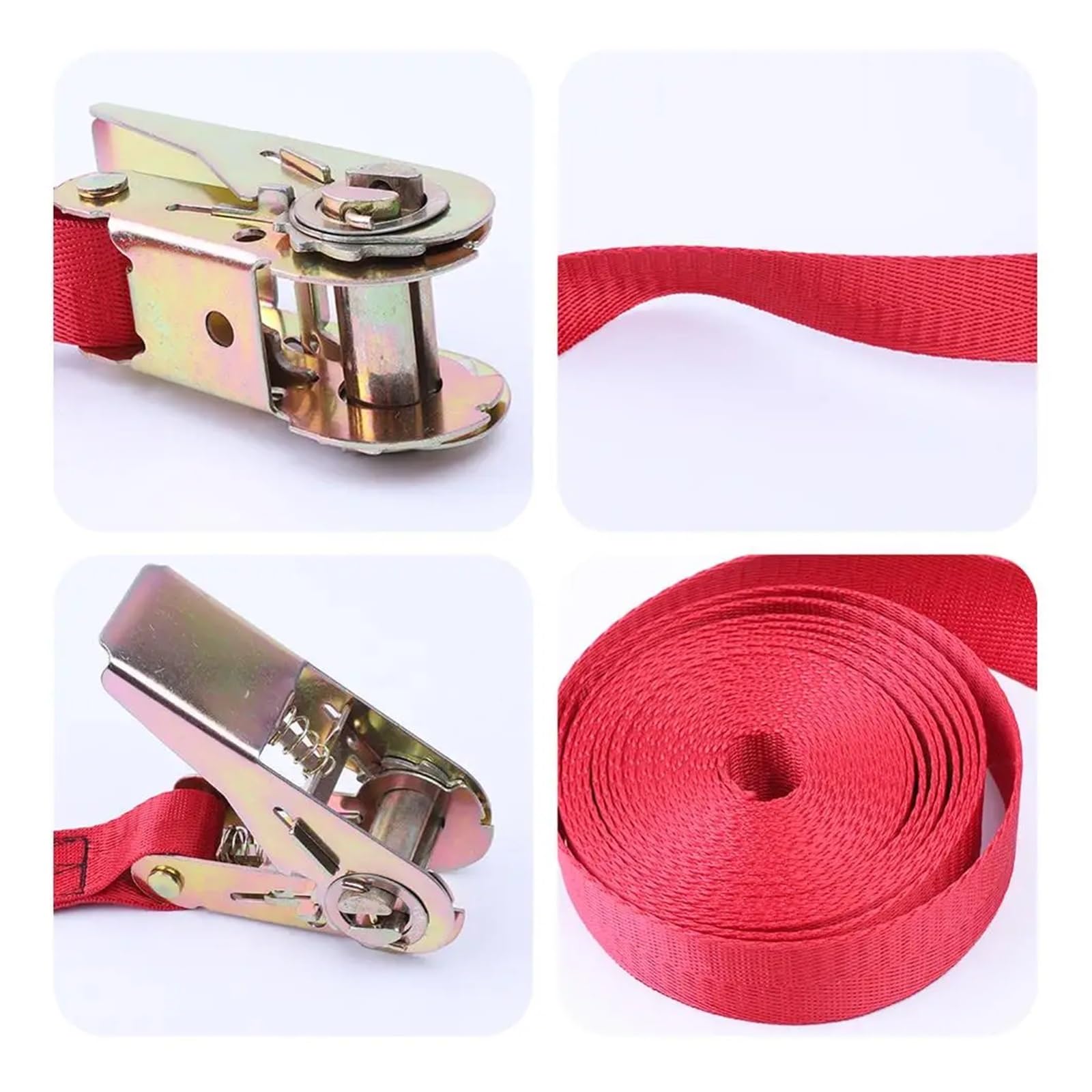 Zurrgurt, 8 m/25 mm Ratschen-Gürtelschnalle, Zurrgurte mit Metallschnalle, Spannseil for Auto, Motorrad, Fahrrad, päck, Tasche, Fracht für Auto, Fahrradträger & Motorrad(Set1)