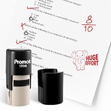 Promot - Self-Inking Stamps for Teachers, Round Rubber Stamp for Grading & Feedback. Quick-Dry Ink Stamps, Clear Imprint, Refillable Classroom Stamp & No-Mess Design Elephant Huge Effort