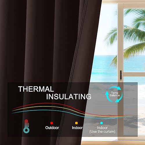 Miniatura 6 de Pony Dance - Juego de cortinas opacas con pliegue para cortinero  Paneles de cortina aislados térmicamente que reducen el ruido, cortinas para