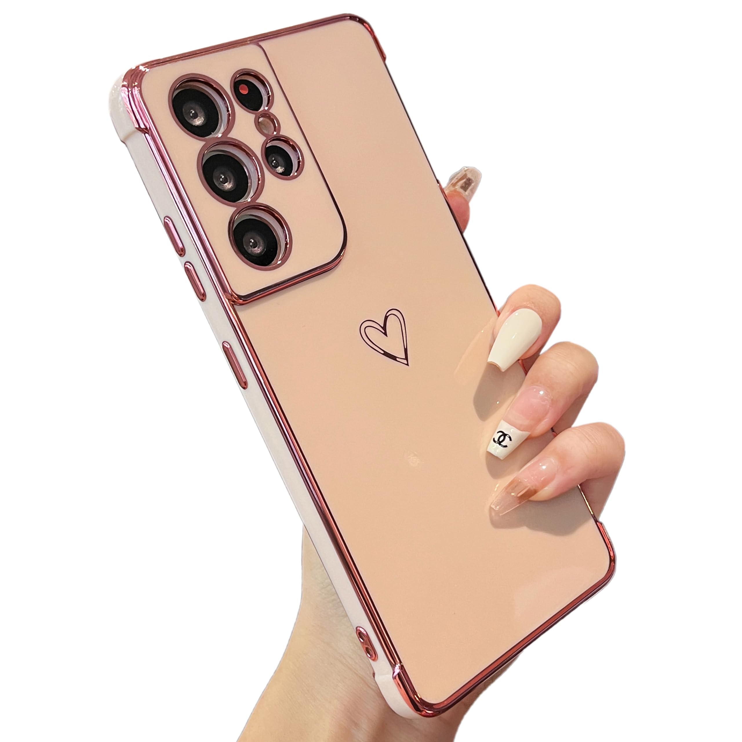 ZTOFERA Galvanisierte Herz Hülle for Samsung Galaxy S21