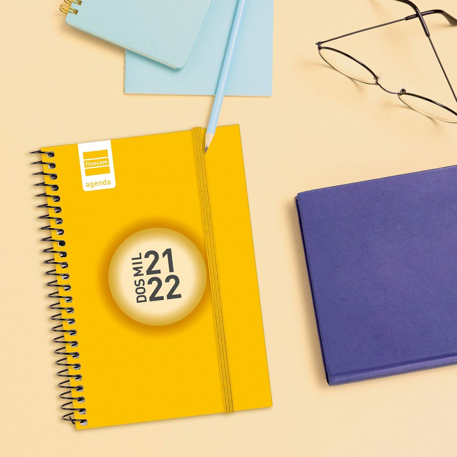 Finocam 2021 2022 1 Day Page Diary September 2021, August 2022 12 Months E10, 155 x 212 Espir Spanish Yellow - Image 3