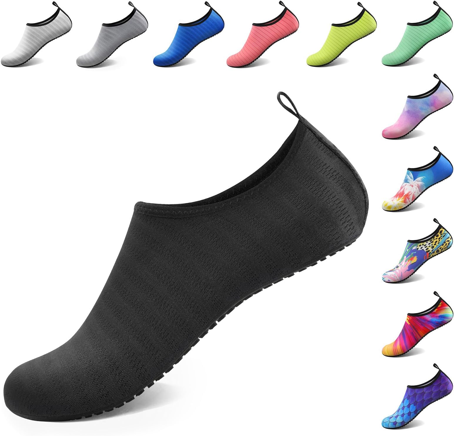 Water Shoes for Women Men Barefoot Quick-Dry Aqua Socks for Beach Swim Pool River Yoga Lake Surf Sport Shoes Cruise Essentials Swimming Size 8.5-9.5 Women/7.5-8.5 Men