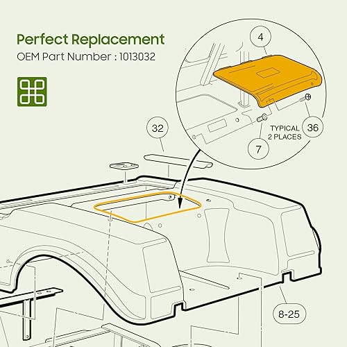 Miniatura 4 de 10L0L Reemplazo de la cubierta de acceso del panel de acceso del carrito de golf para Club Car DS 1993-2002 OEM # 1013032