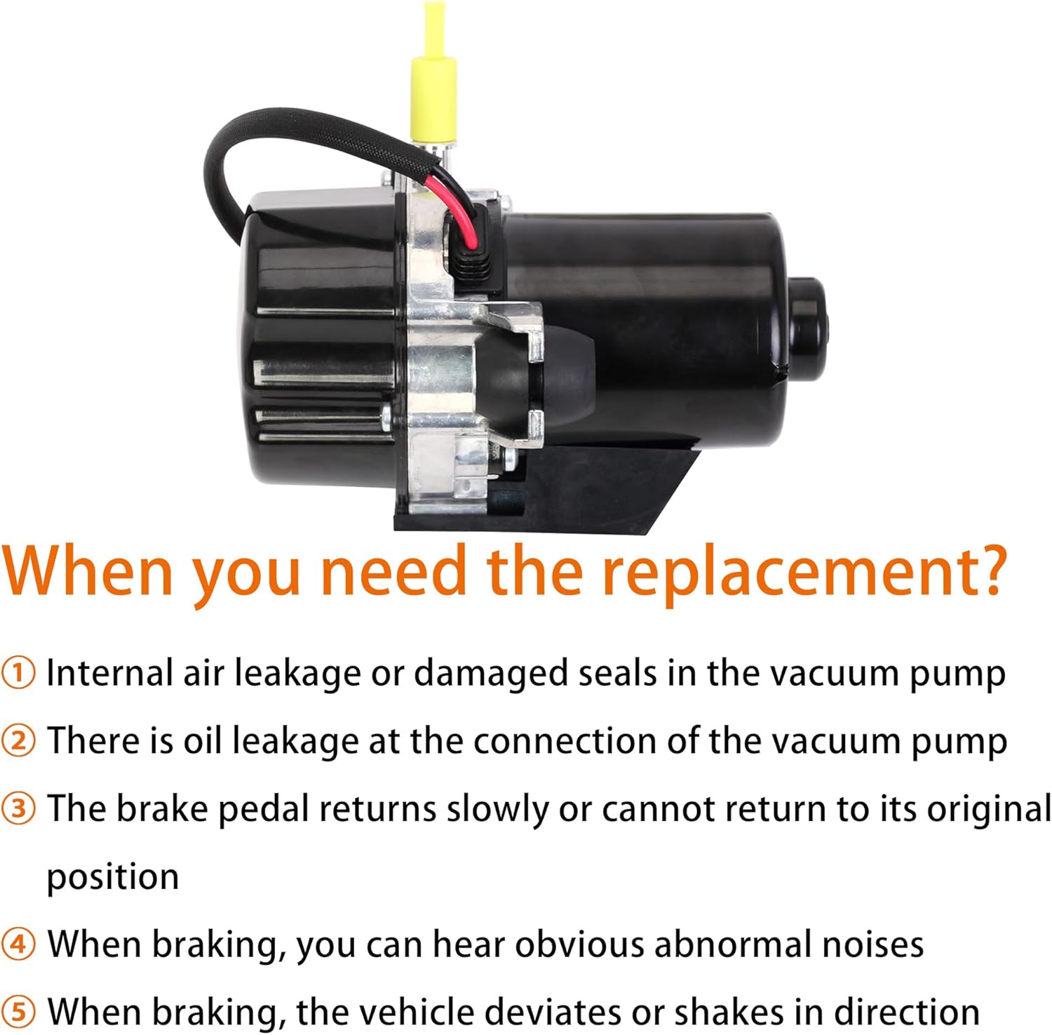 UP50 Brake Booster Vacuum Pump Compatible with 2019-2022 Jeep Cherokee Wrangler Gladiator Ram 1500 2500 3500 Part# 04581991AA, 04581991AB, 4581991AB, 4581991AA UP50