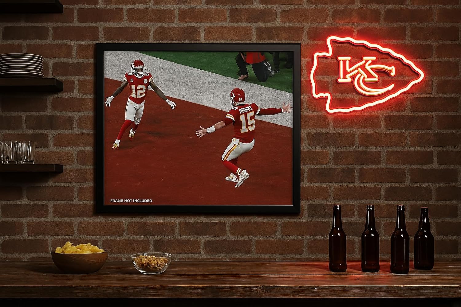 Patrick Mahomes to Mecole Hardman 8x10 Photo – S. B. Touchdown Celebration | Officially Licensed NFL Poster | Kansas City Chiefs Champions Wall Art