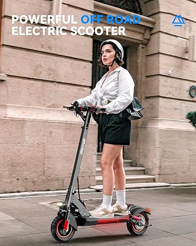 Miniatura 2 de Scooter eléctrico para adultos, scooter E de desplazamiento con neumático de aire todoterreno de 10 pulgadas, alcance máximo de 31 millas y