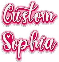 Vista 9 de Calcomanía de nombre personalizada, calcomanías de nombre de princesa rosa intenso, calcomanía de vinilo impermeable personalizada para botella