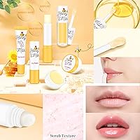Vista 7 de Máscara de labios con leche de miel, bálsamo labial, aceite de labios, kit de cuidado de labios, hidratante y nutritivo para labios secos