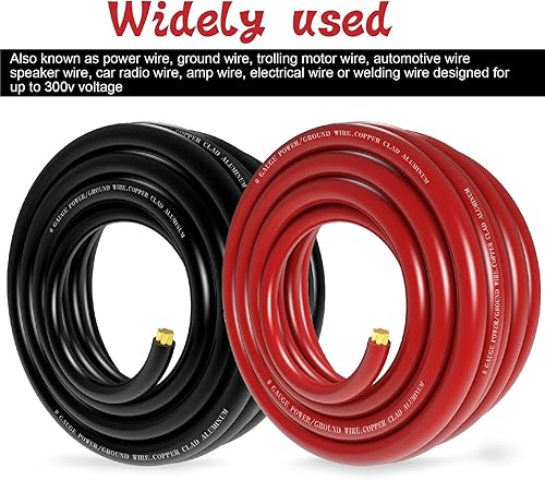 Miniatura 8 de Alambre de calibre 10 de aluminio recubierto de cobre CCA amplificador de automóvil y cable de alimentación y tierra, cable automotriz primario,