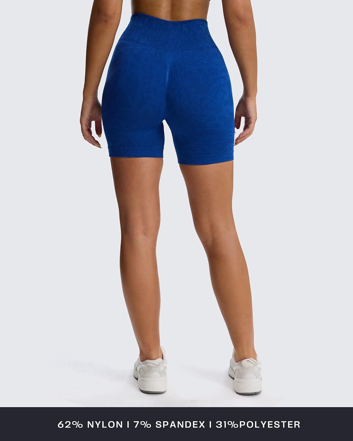 Aoxjox Seamless Camo Scrunch Workout Biker Shorts for Women Tummy Control High Waisted Athletic Gym Running Yoga Short 5" - Image 5