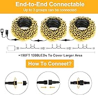 Vista 6 de echosari Guirnalda de 400 Luces LED de Navidad Conectables, Luces de Cadena Extra Largas de 66 Pies para Exteriores Conectables de Extremo a Extremo