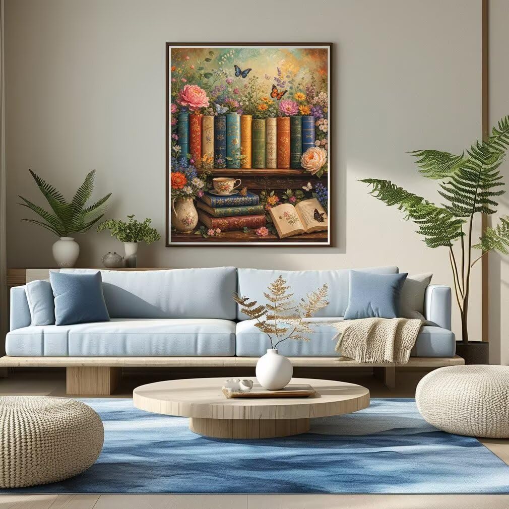 Diamond Painting Libros, Manualidad Creativa y Relajante 100x130cm C8-124