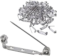 STARVAST 100 Pack Silver Tone Brooch Pin Backs 1 Inch Safety Pins with 3 Holes for Jewelry Crafts, Badges, Corsages & DIY
