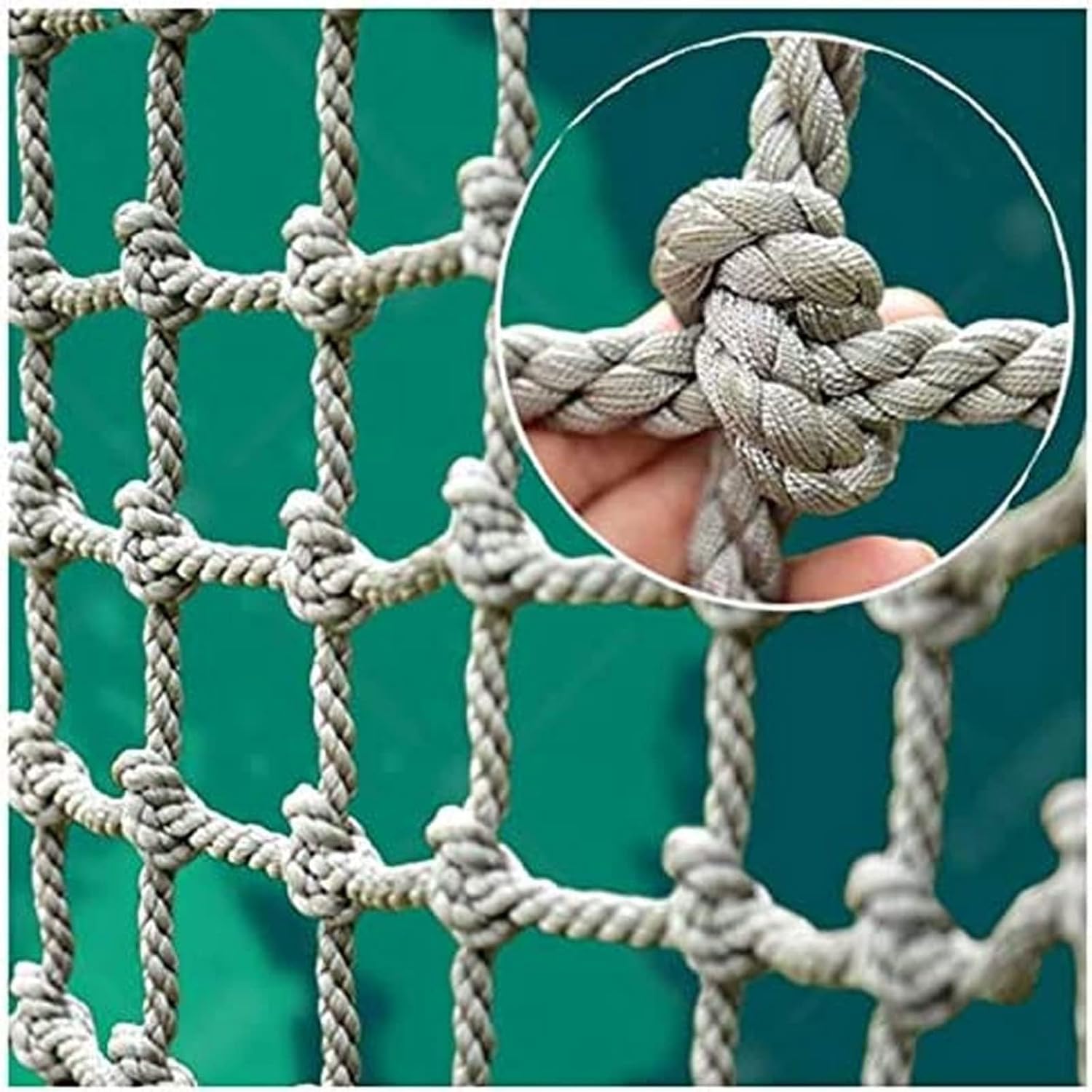Heavy Duty Outdoor Playground Climbing Net for Kids & Adults, Military-Grade Cargo Net, Safety Rope Ladder for Swingset, Treehouse, Jungle Gym (4x4/13x13ft)