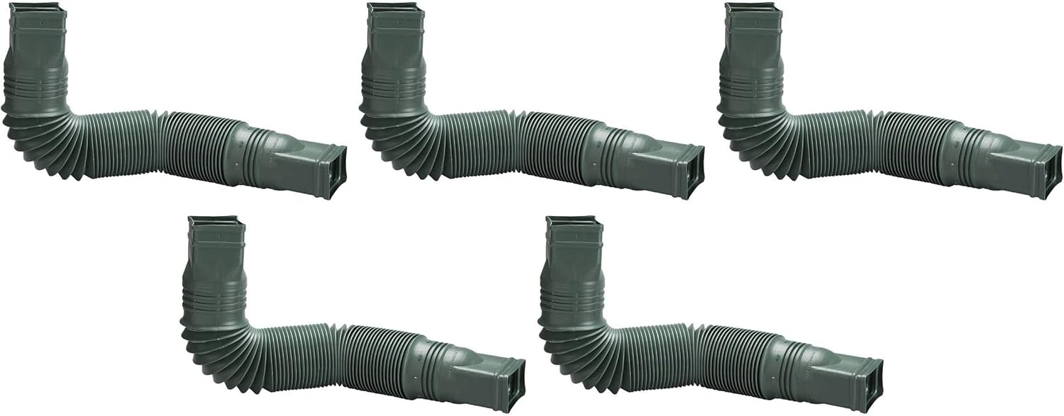 Flex-Drain 85011 Downspout Extension, Green (Five Pack)