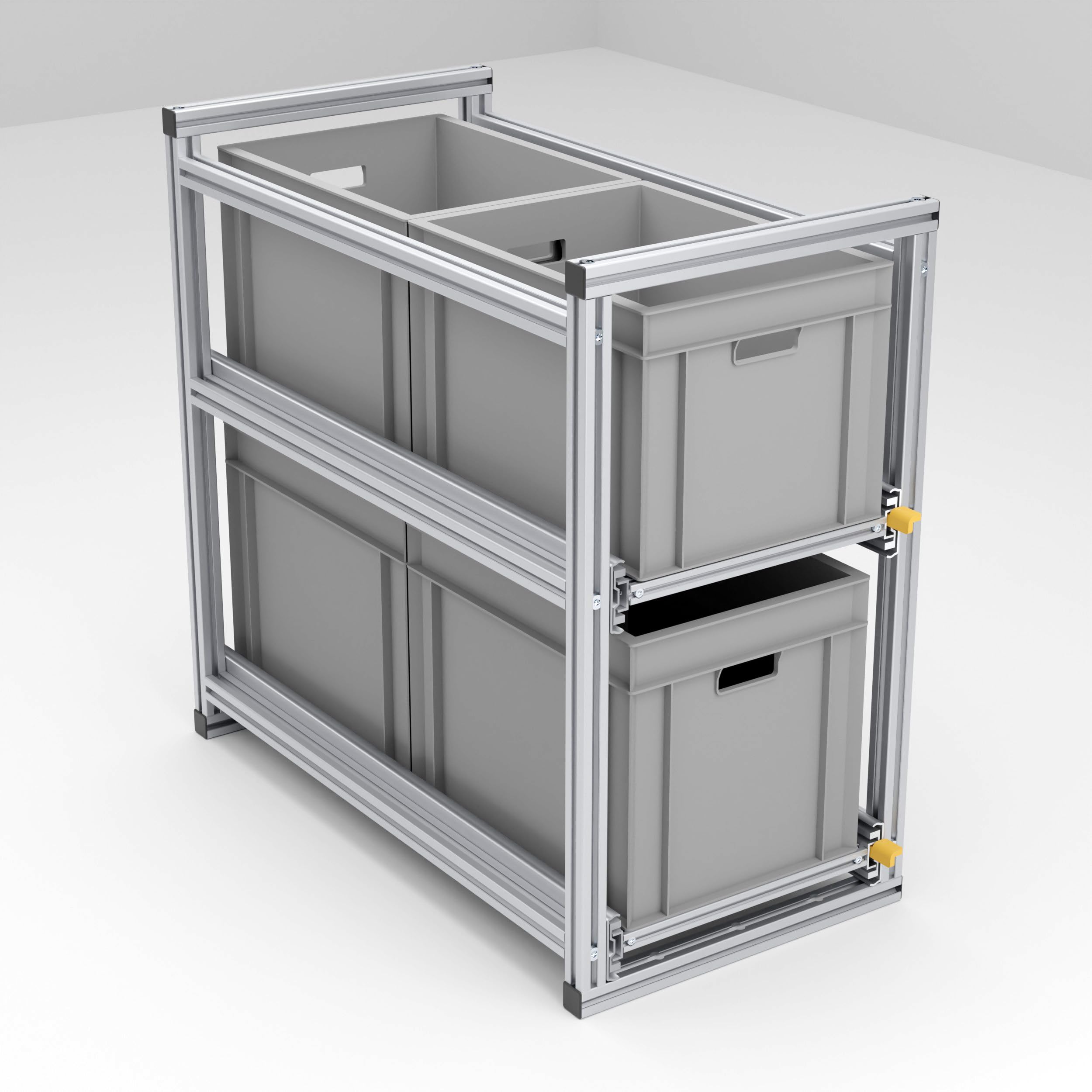 Auszug für die Heckgarage im Camper, Ordnungssystem für Euroboxen, Länge 80cm schmale Variante (Breite: 30cm)
