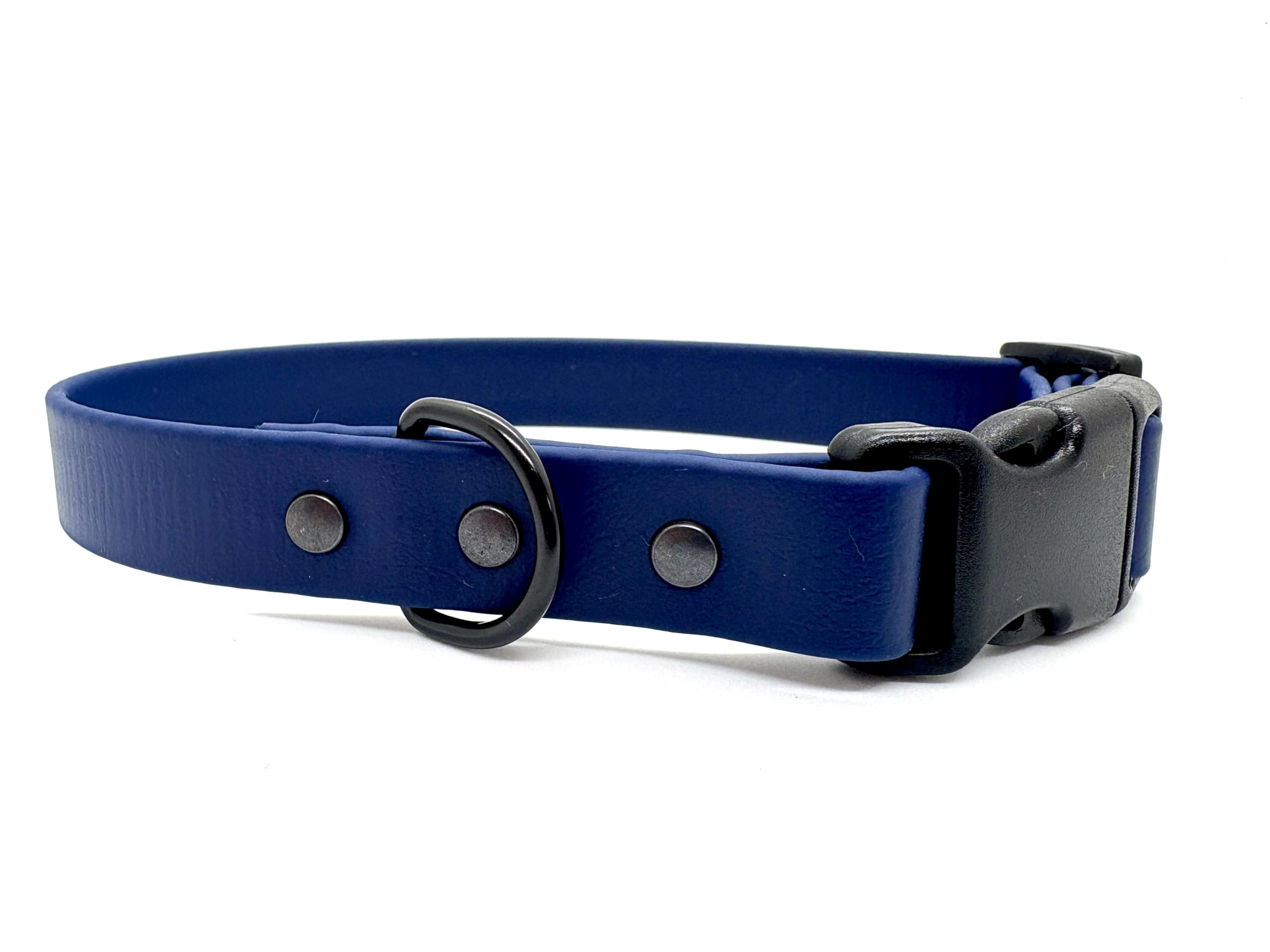 Biothane Waterproof Dog Collar with Quick Release Buckle (Navy Blue, Medium 30cm-40cm 20mm wide) โ image 1