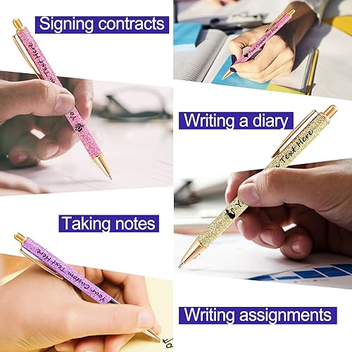 Miniatura 8 de Bolígrafos personalizados con purpurina impresos con mensaje de logotipo, bonitos bolígrafos para mujeres, bolígrafos brillantes personalizados,