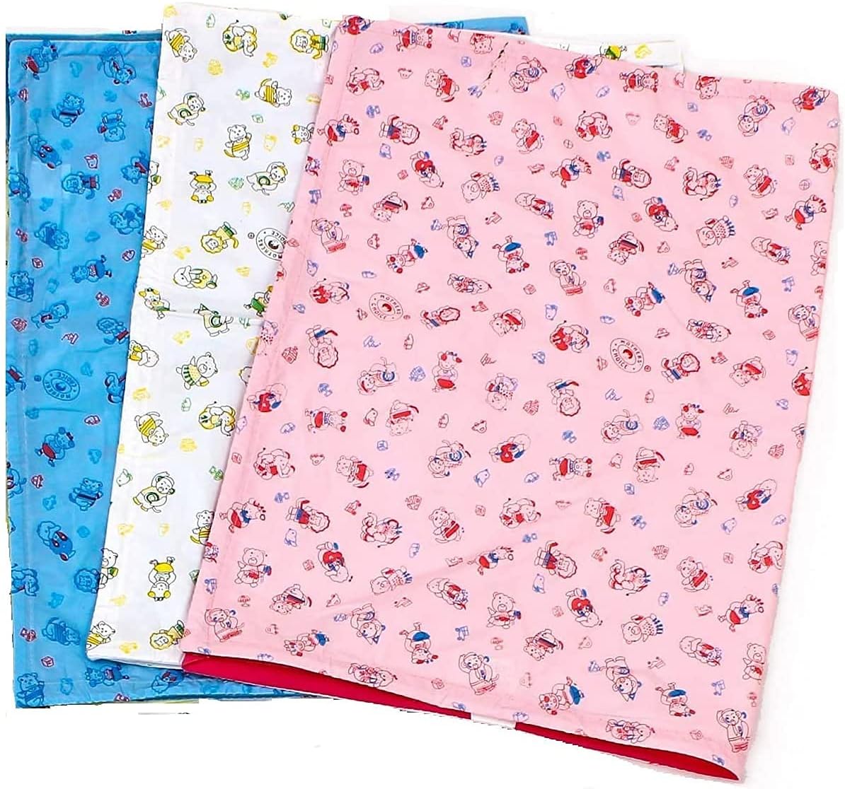 Mothers Choice ® Medium Size Waterproof PVC Plastic Mattress Protector/Bed Protection Sheet for Baby and Adult - 34 x 23 Inches, Pack of 3 - Multi-Color