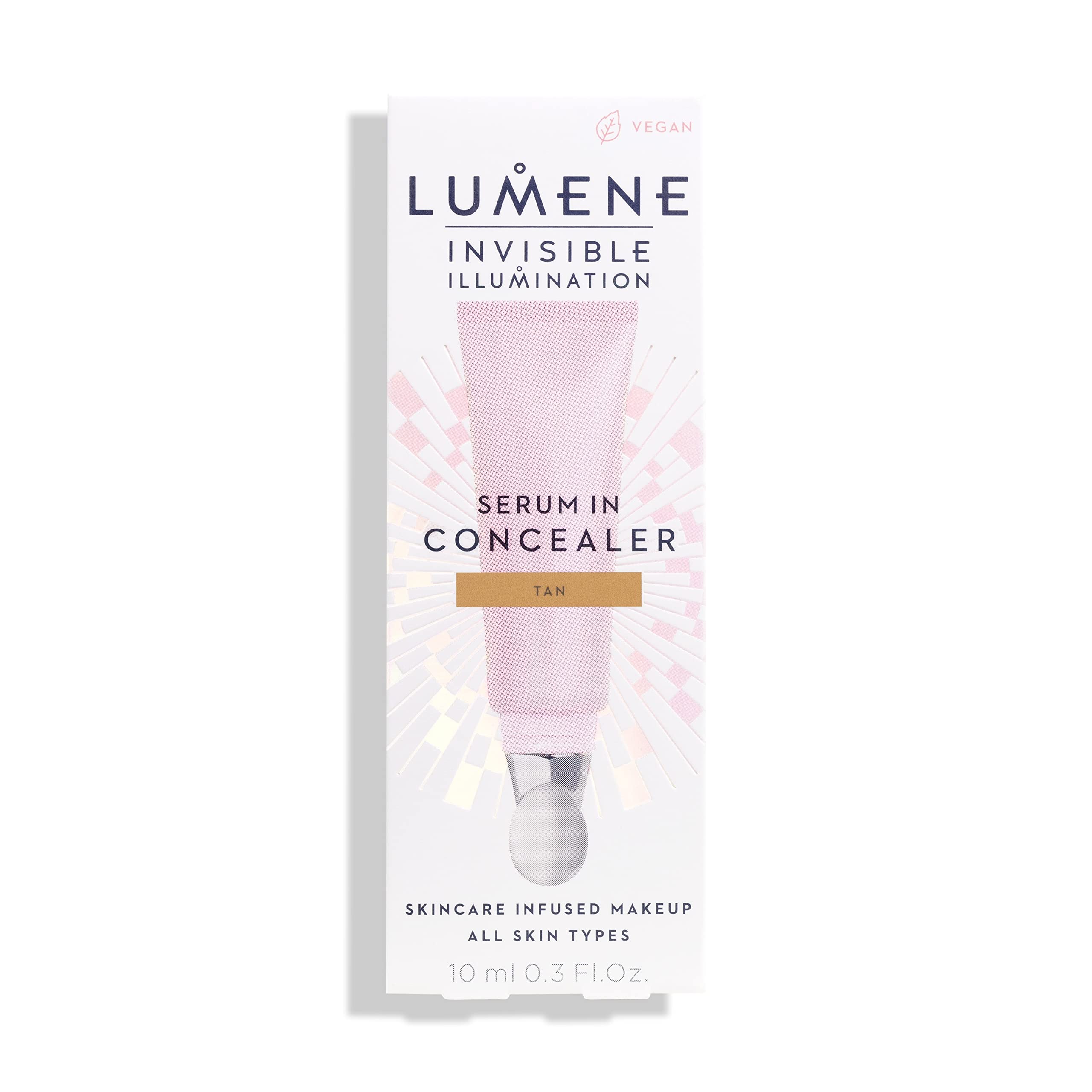 LUMENE Invisible Illumination Serum en corrector, tono bronceado, para iluminar y ocultar ojeras, maquillaje ligero y multiusos infundido con vitamina E para hidratación, vegano, 10 ml