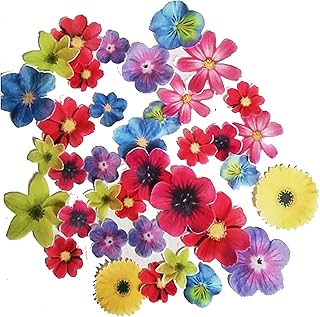 CHOCKACAKE Edible Flowers for Cake Decorating Topper Sunflowers for Cupcakes Drinks Decorations (72pcs)