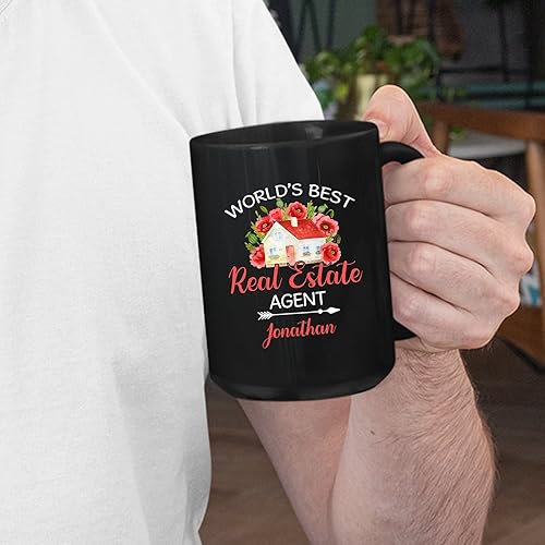 Miniatura 3 de Regalos de bienes raíces  Taza de café personalizada para agente de bienes raíces del mundo  Taza de cerámica personalizada con nombre de agente de