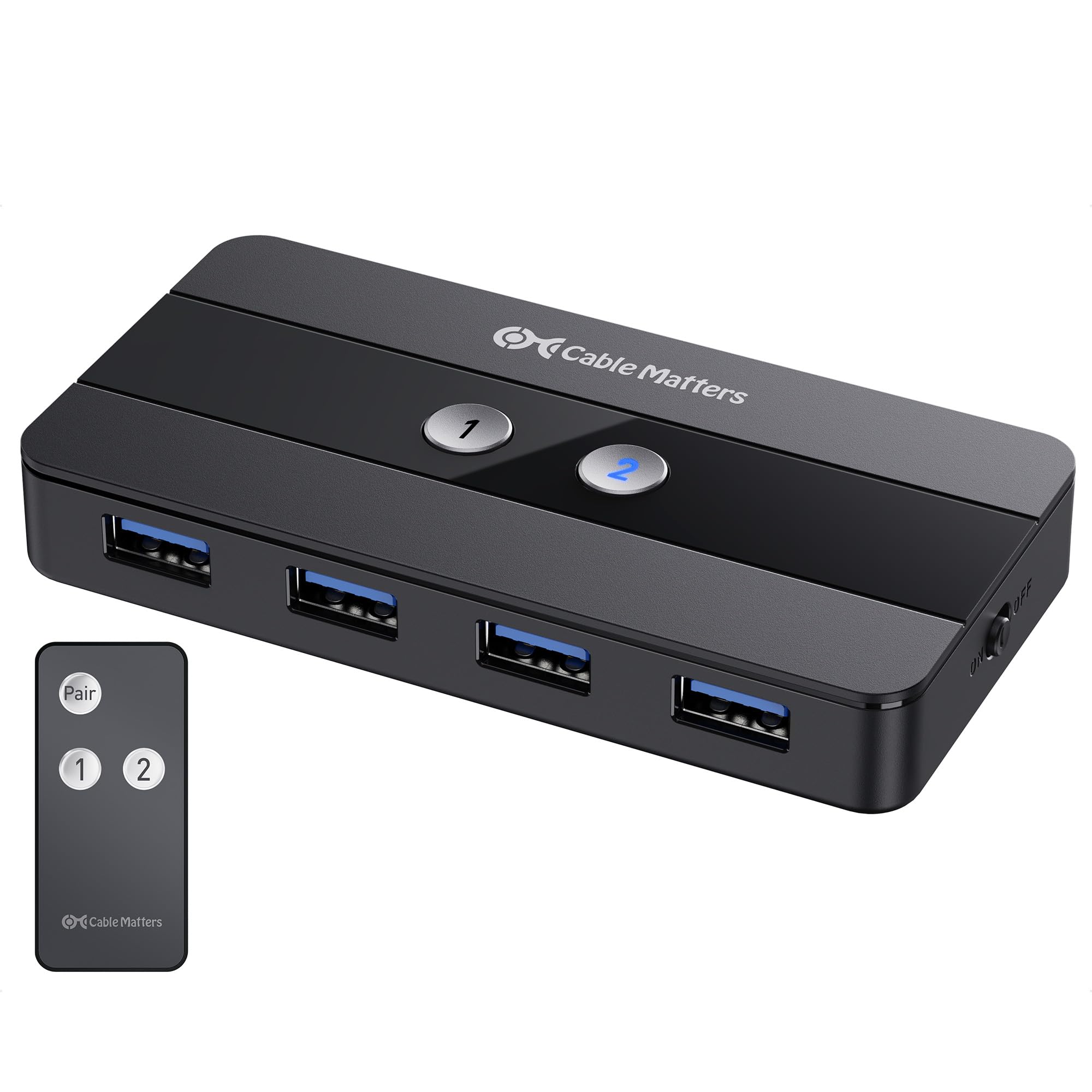 Cable Matters Dual 4K 60Hz USB C KVM Switch per 2 computer 2 monitor (non funziona con PC desktop o Chromebook) con telecomando RF, HDMI, DisplayPort e 4X USB 3.0 compatibile con Thunderbolt 4
