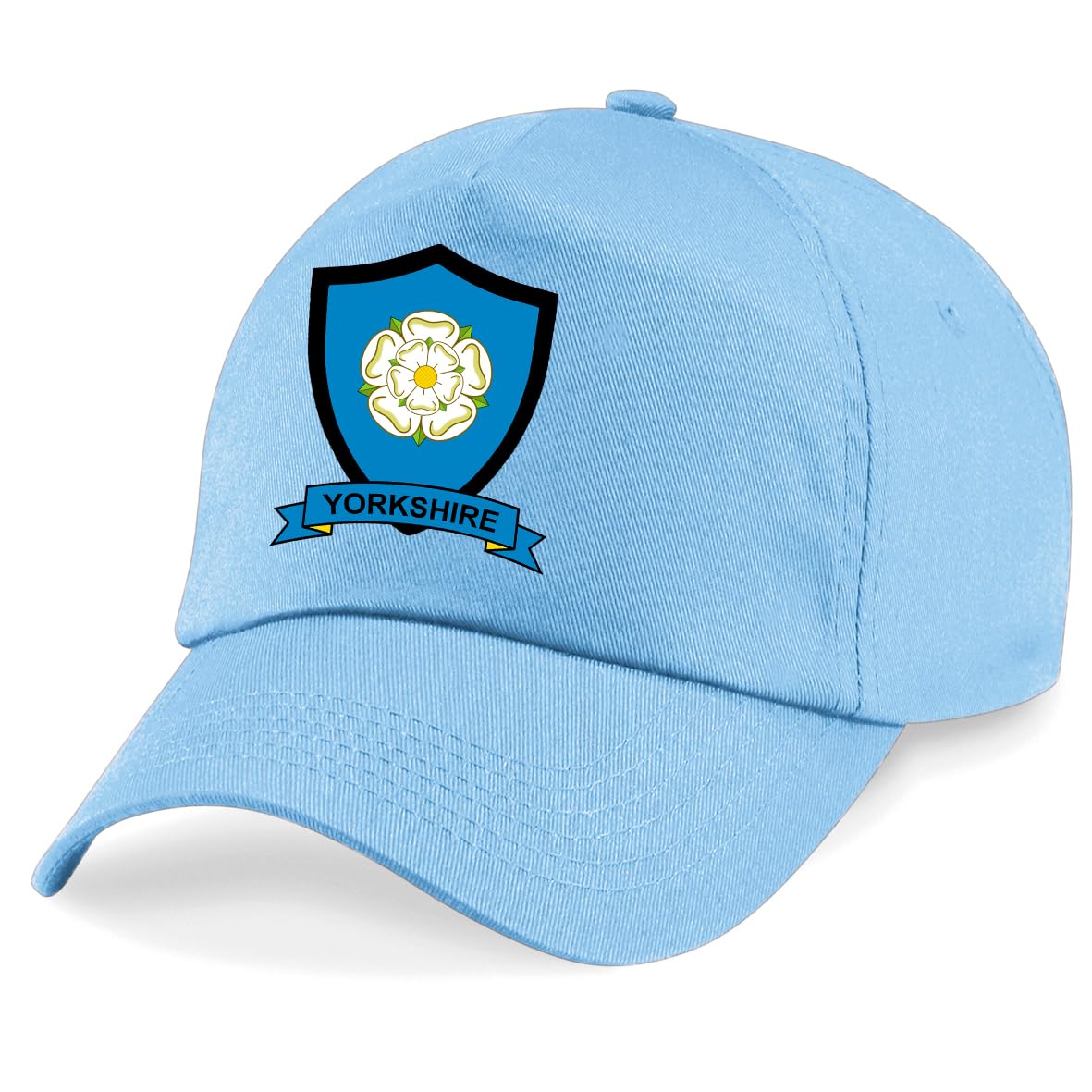 Yorkshire County Embroidered Baseball Cap Cricket Sport Your County Embroidery (Sky)