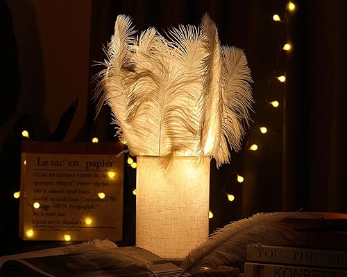 Miniatura 3 de YAKRUNA 30 plumas de avestruz blancas para centros de mesa para bodas, cumpleaños, fiestas de Gatsby, 12-14 pulgadas, plumas decorativas a granel