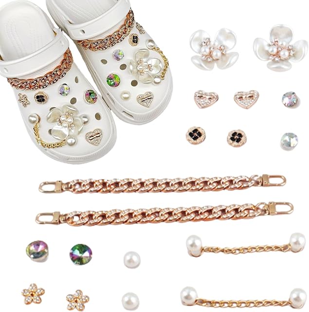 Charms for Clog Sandals, 13pcs Bling Shoe Charms, Crystal Diamond Shoe Charms, Shoe Charms for Women, Shoe Charms, Shoe Decorations, Shoe Charms for Clogs, for Teen Girls Women Party Birthday Gifts