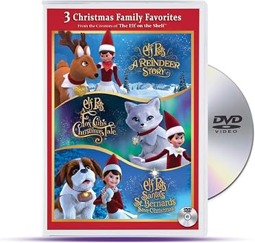The Elf on The Shelf ELF Pets TRI-Pack DVD | Santas St. Bernards Save Christmas, A Fox Cubs Christmas Tale, Santas Reindeer Rescue