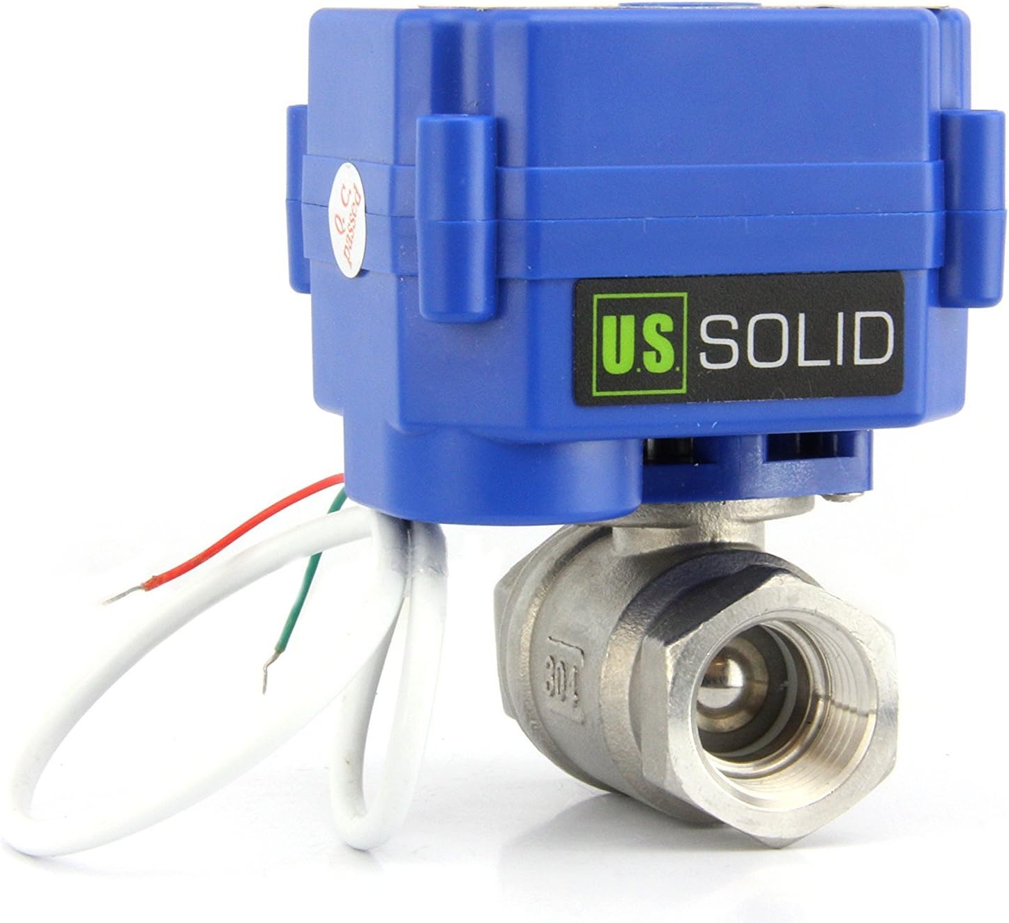 U.S. Solid 3/4" Motorized Ball Valve Stainless Steel Electrical Ball Valve, 9-24V AC/DC, 2 Wire Auto Return Setup