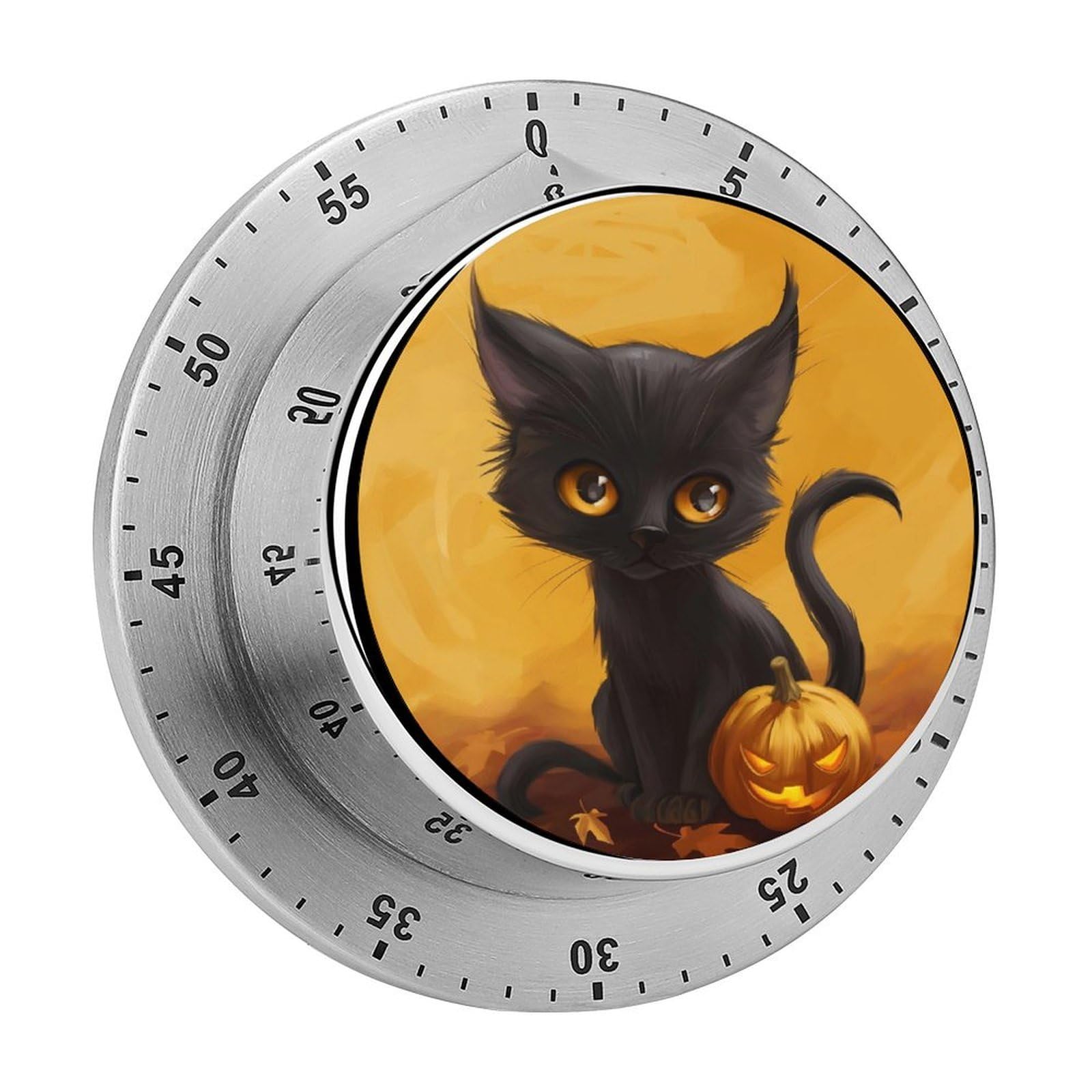 Cat Pumpkin Kitchen Timer Magnetic Countdown Countup Timer for Cooking Baking 8x8cm