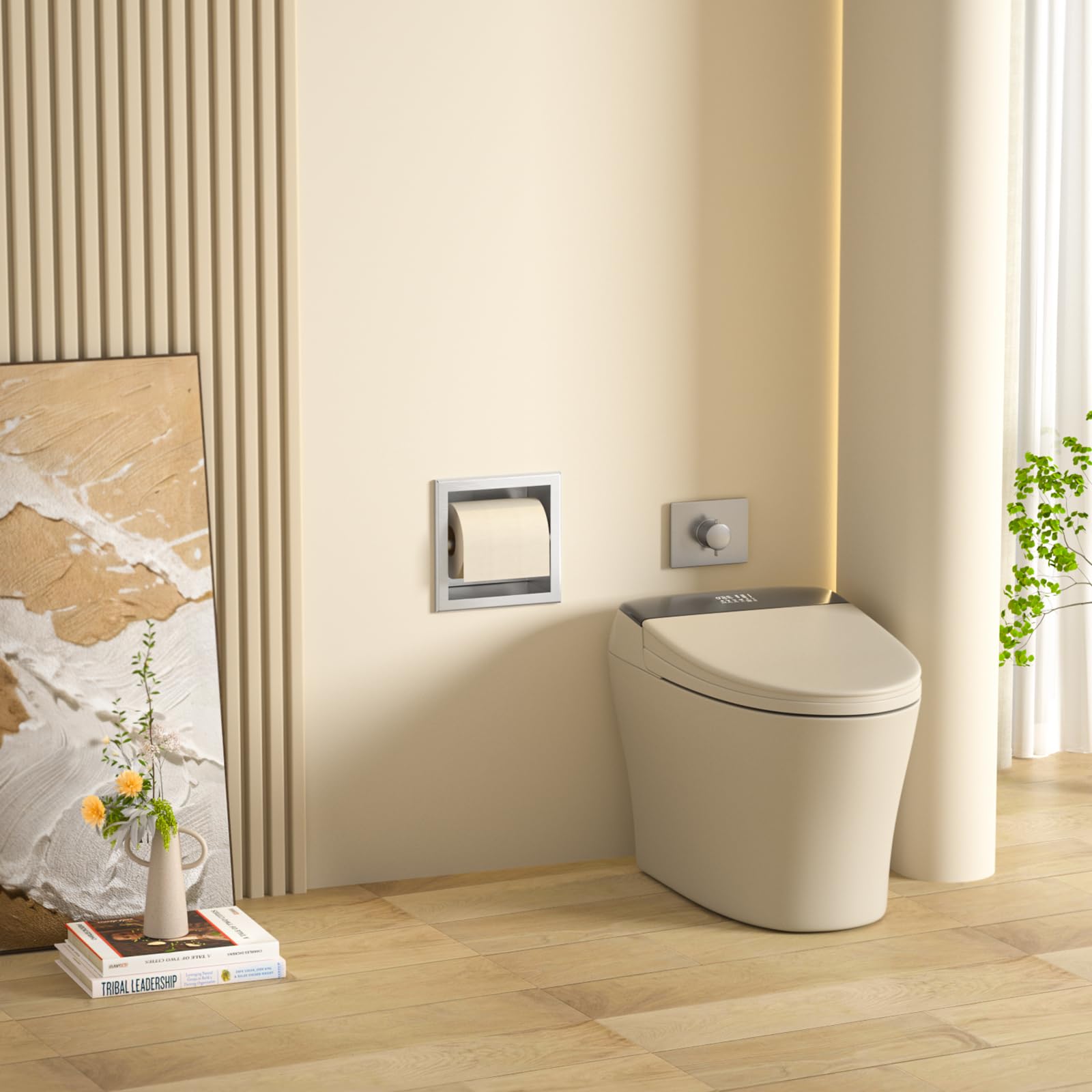 Inbouw-toiletpapierhouder roestvrij staal, toiletpapierhouder voor de